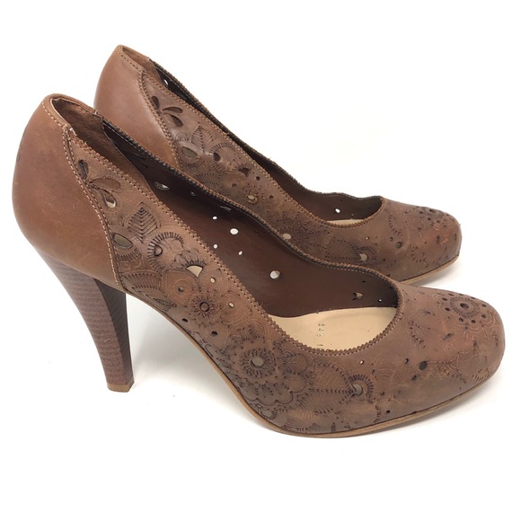 Andrea Shoes - ANDREA Brown Leather High Heels Pumps Size 7.5